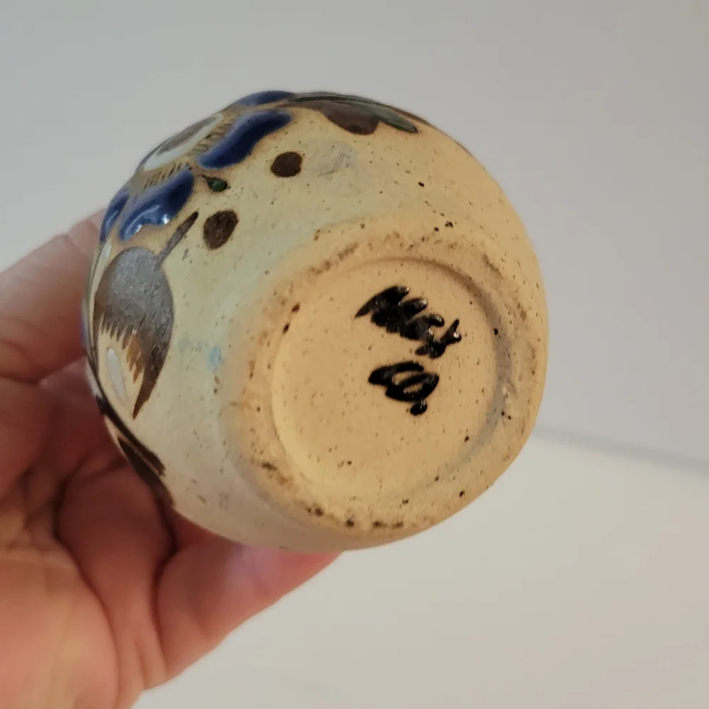Vintage Tonala Mini Vase Hand Crafted Mexico
